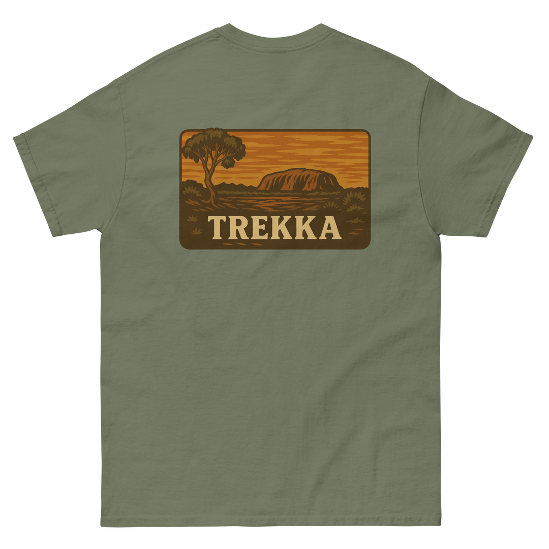 Trekka uluru sun tee military green back