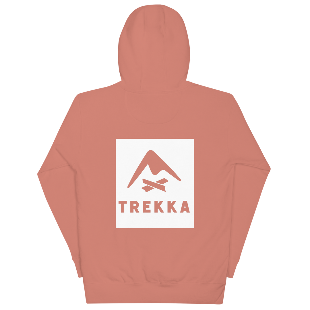 Trekka wombatline hoodie dusty rose back