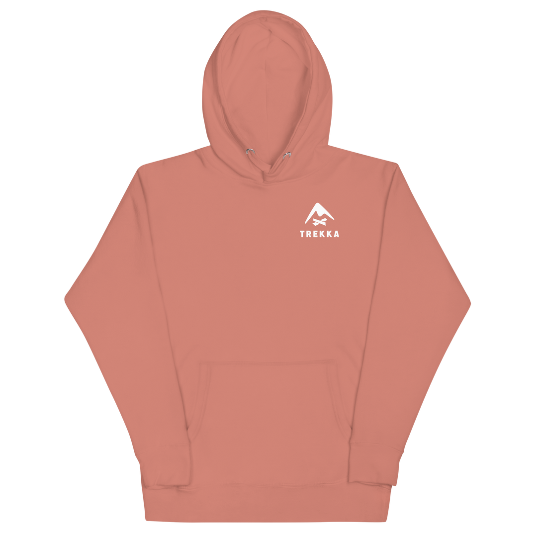 Trekka wombatline hoodie dusty rose front