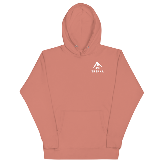 Trekka wombatline hoodie dusty rose front